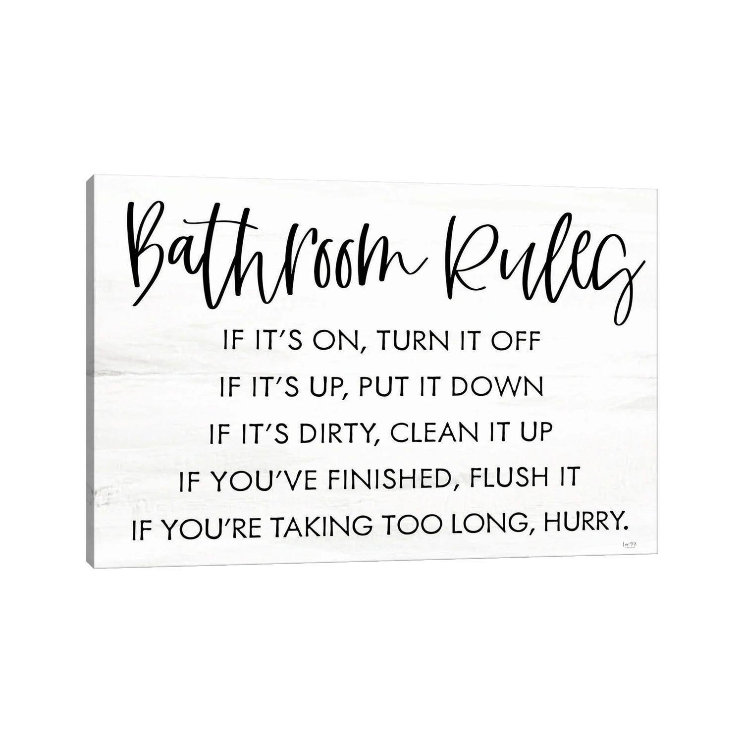 iCanvas "Bathroom Rules" by Lux + Me Designs Canvas Print Bed Bath & Beyond 35586264